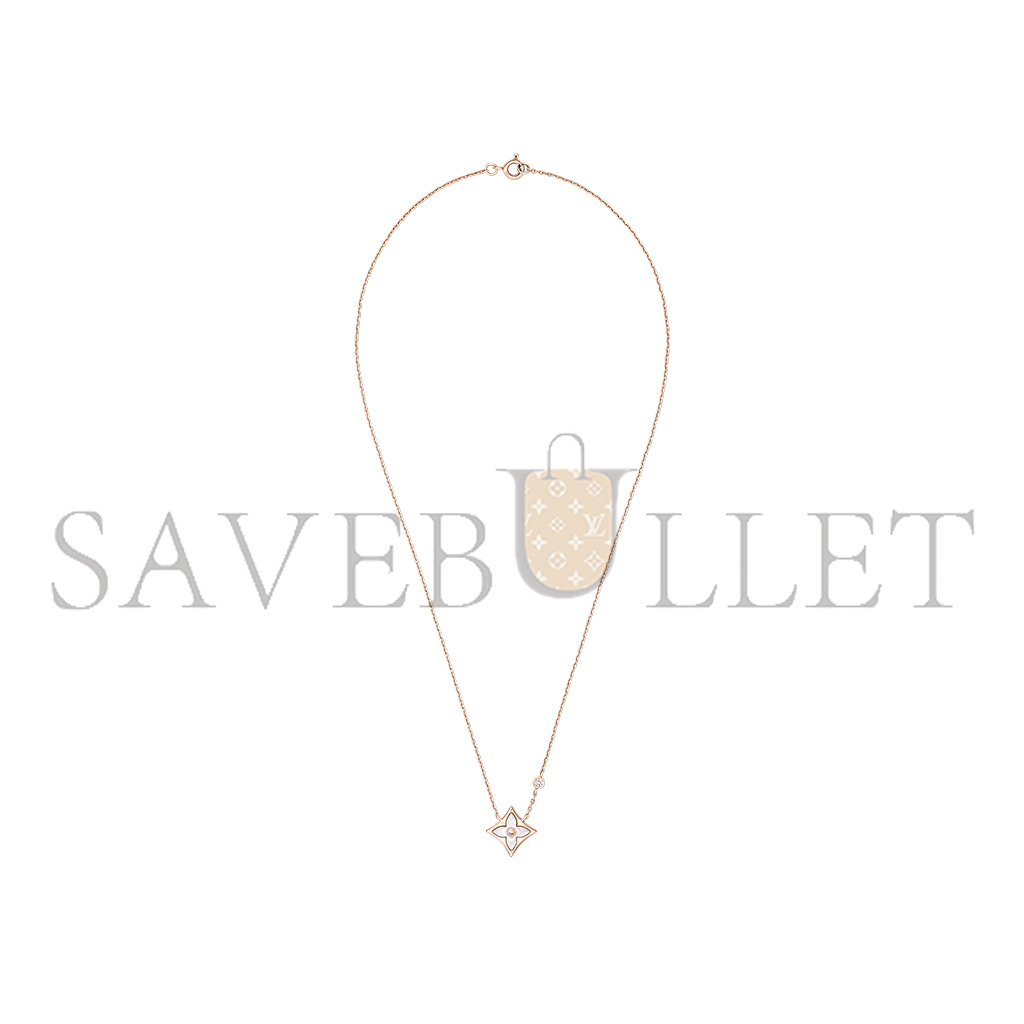 l**is V*t*n colour blossom bb star pendant, pink gold, white mother-of-pearl and diamond q93892